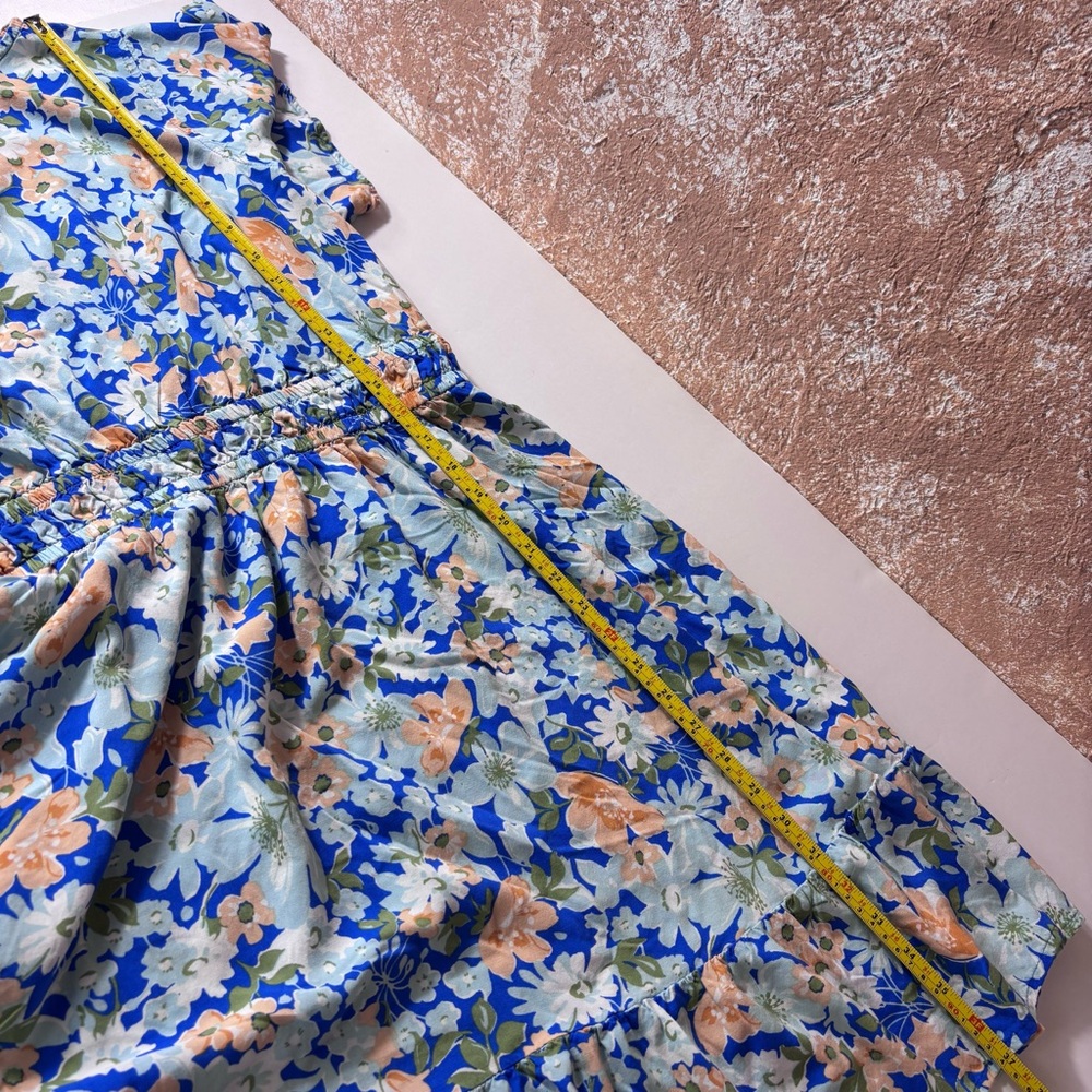 Croft & Barrow Midi Dress Cottagecore Feminine Lightweight Blue Floral Size 0X - Picture 14 of 14